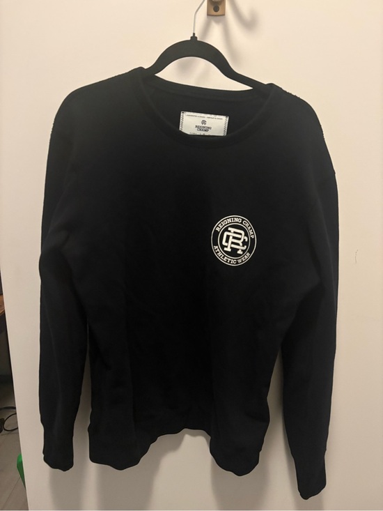 Reigning Champ Other - Reigning Champ Black Crewneck Sweater with Chest Logo